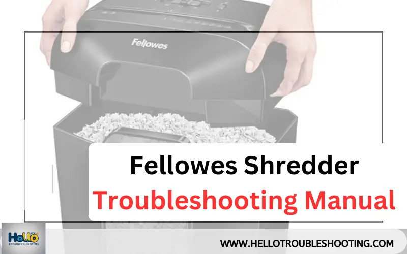 Fellowes Shredder Troubleshooting Manual-FI