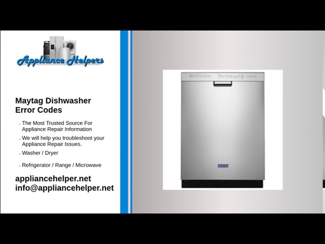 Maytag Dishwasher Troubleshooting Codes