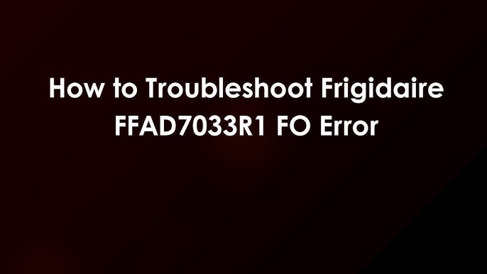 Frigidaire Dehumidifier F0 Code