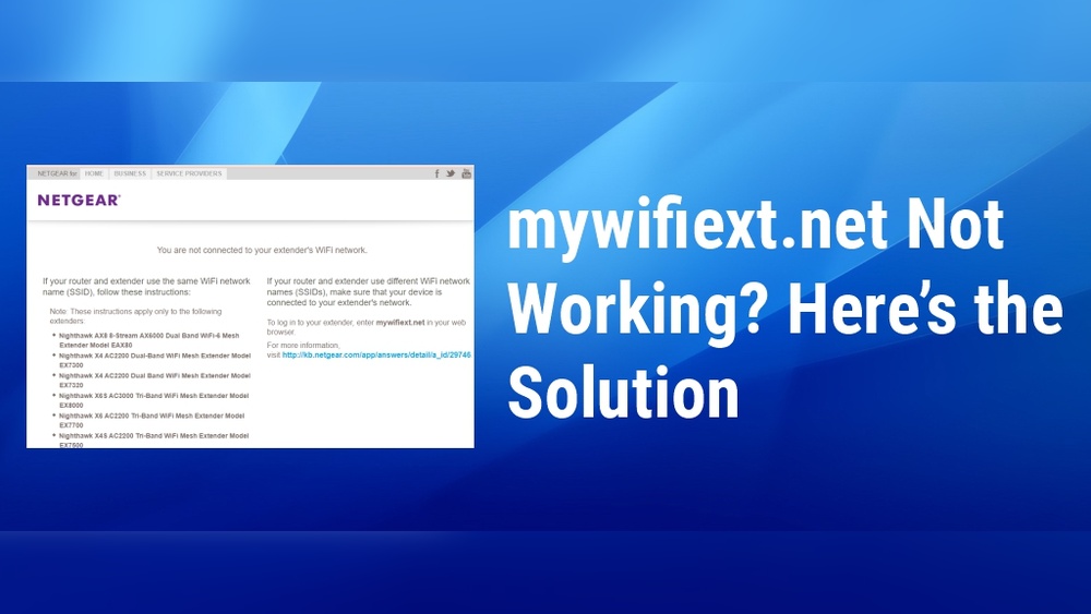 Mywifiext Not Working