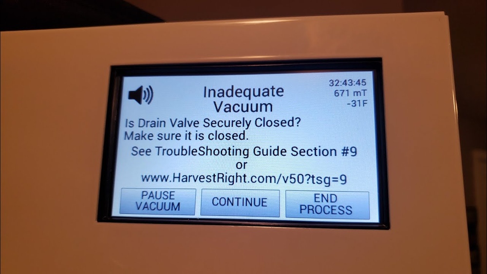 Harvest Right Freeze Dryer Troubleshooting