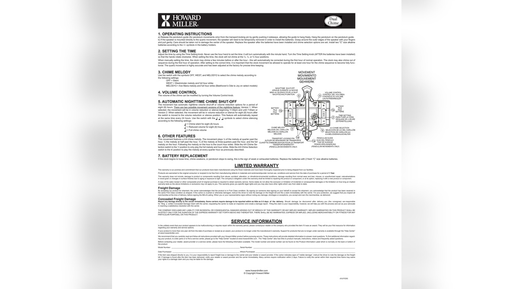 Howard Miller Battery Clock Troubleshooting