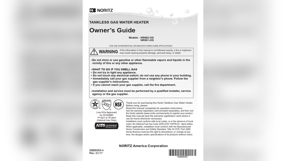 Noritz Tankless Water Heater Troubleshooting Guide