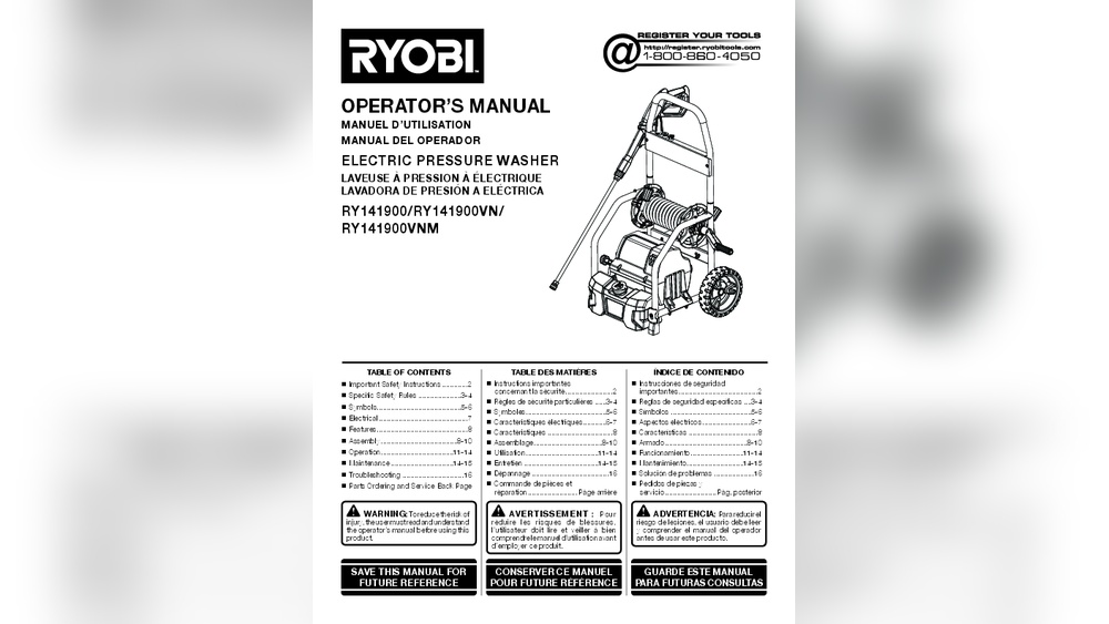 Ryobi 2000 Psi Electric Pressure Washer Troubleshooting