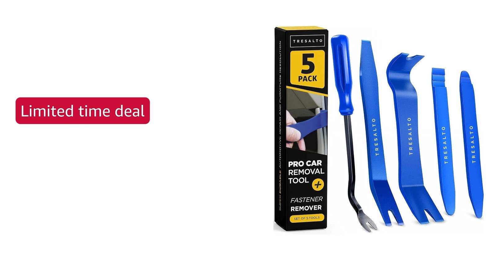 A professional collection of automotive upholstery trim tools arranged on a garage workbench.