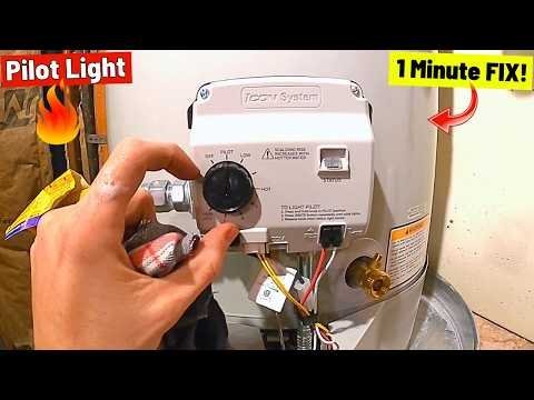 A hand adjusting the thermostat dial on a water heater tank.