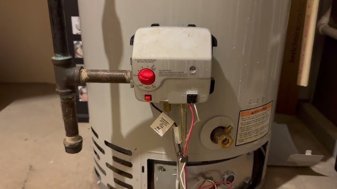 A modern Bradford water heater installed in a clean residential utility room.