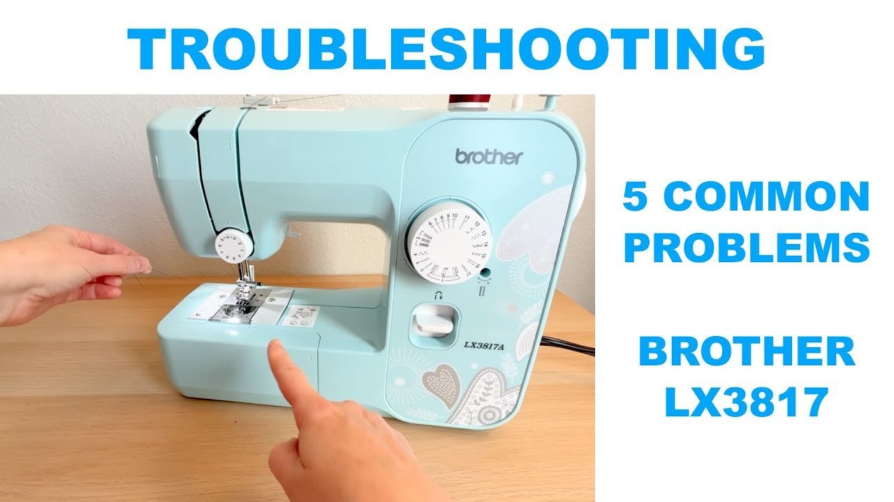 A hand adjusting the tension dial settings on a white Brother sewing machine.