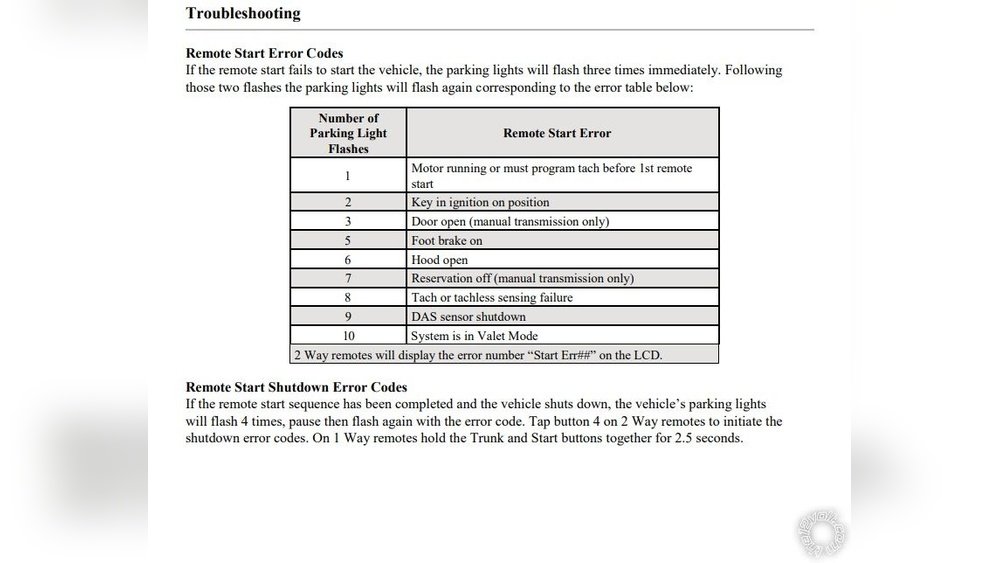 Compustar Remote Starter Troubleshooting