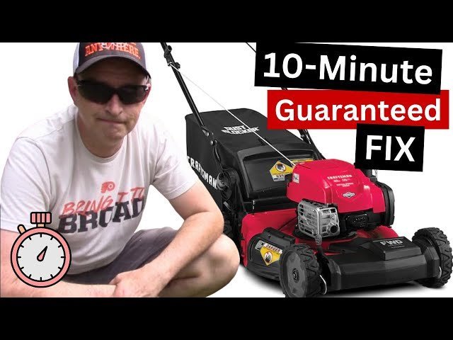 A mechanic inspecting a dirty air filter from a Craftsman riding mower engine.