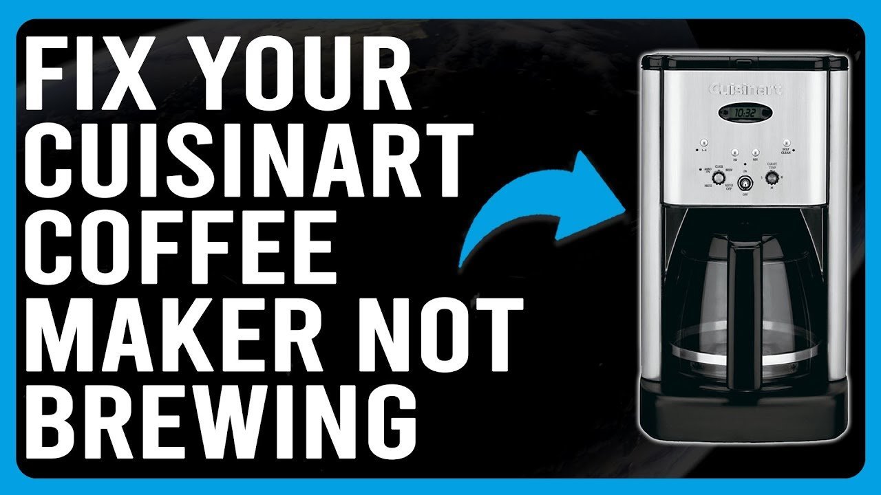 A modern Cuisinart coffee maker sits on a clean kitchen counter in natural light.