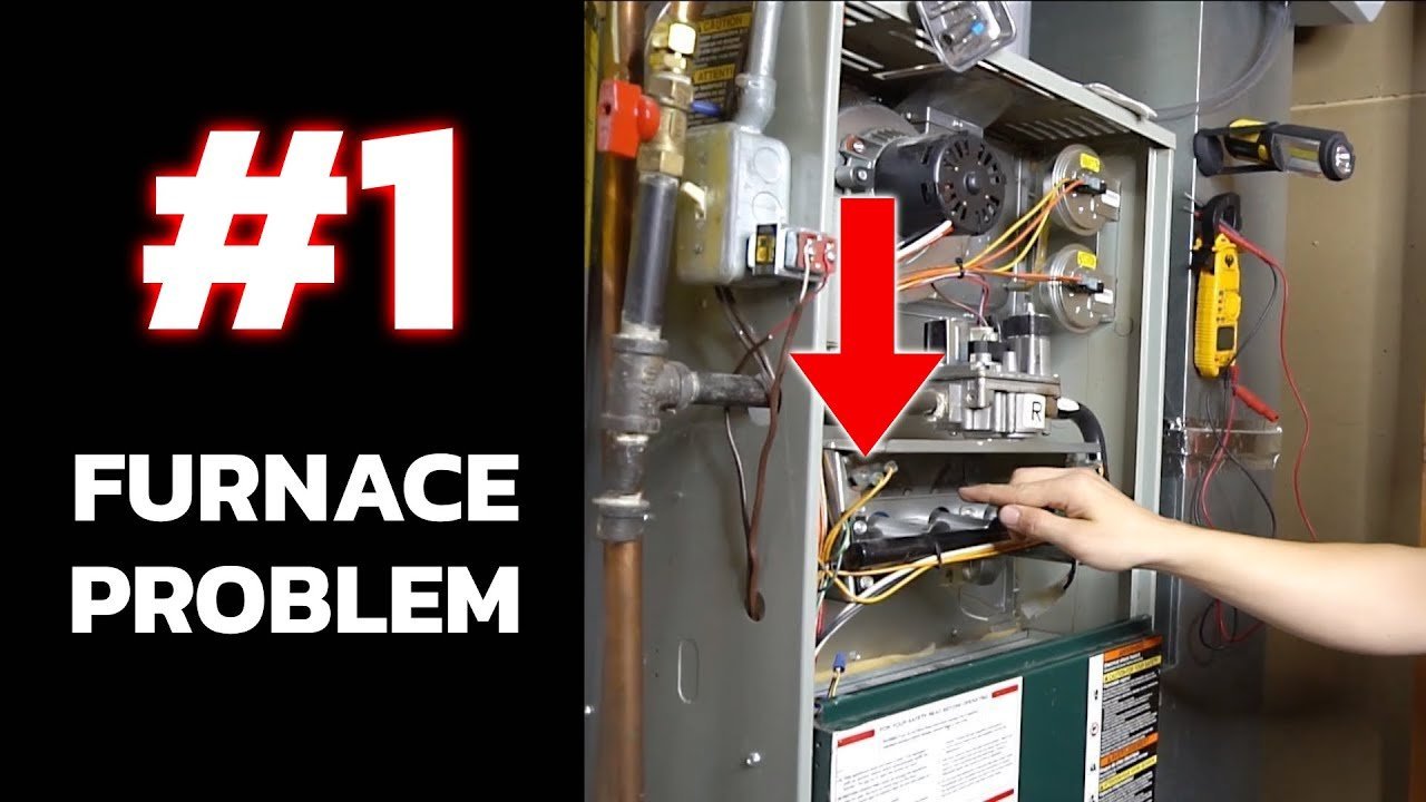 A technician inspects a modern home furnace to perform essential furnace troubleshooting.