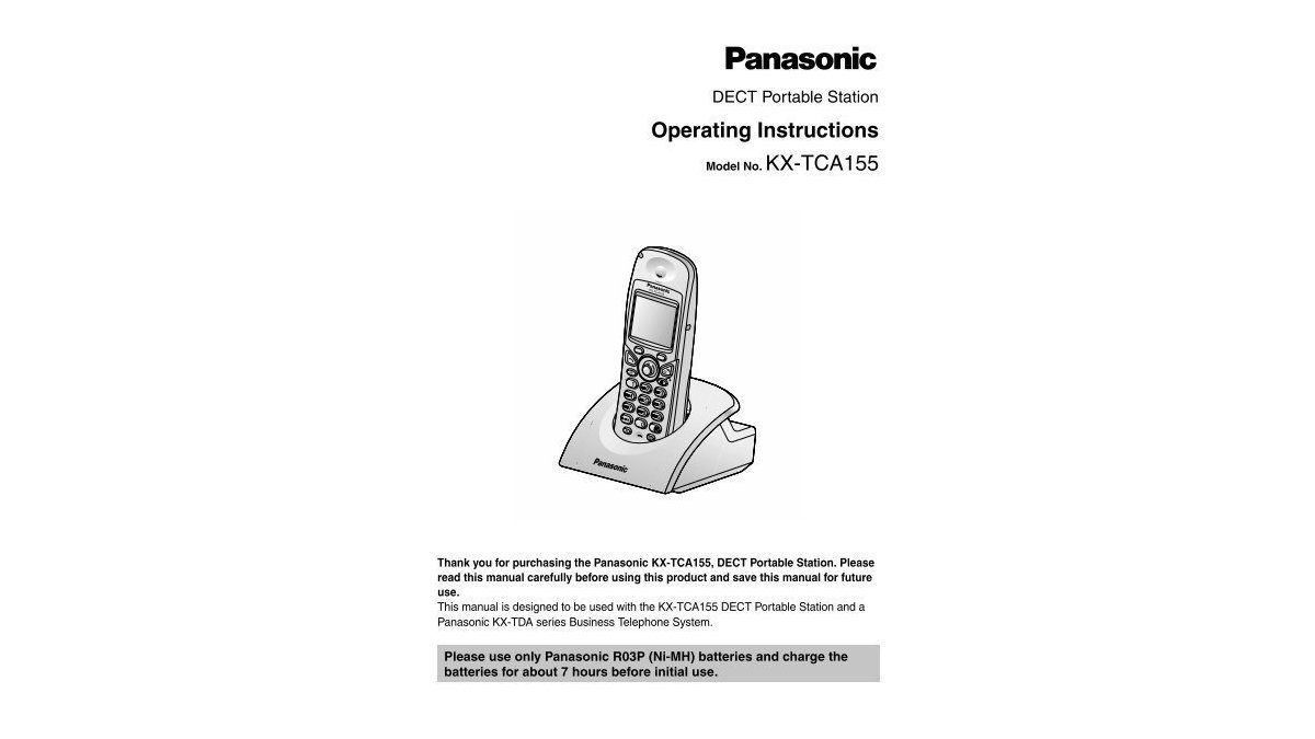 A modern Panasonic cordless phone sitting on its charging base in a home.