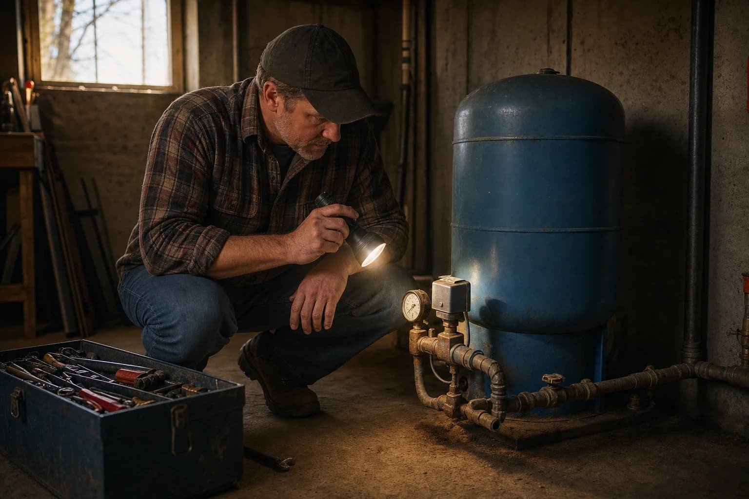 A technician uses a multimeter to test voltage inside an electrical control box.
