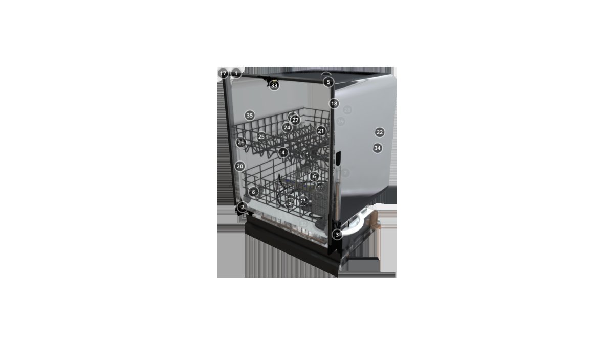A modern Whirlpool dishwasher integrated into a clean and bright kitchen setting.